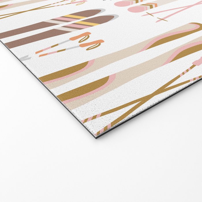 Retro Skis Illustration (Neutral Palette) Welcome Mat Gallery Image 2
