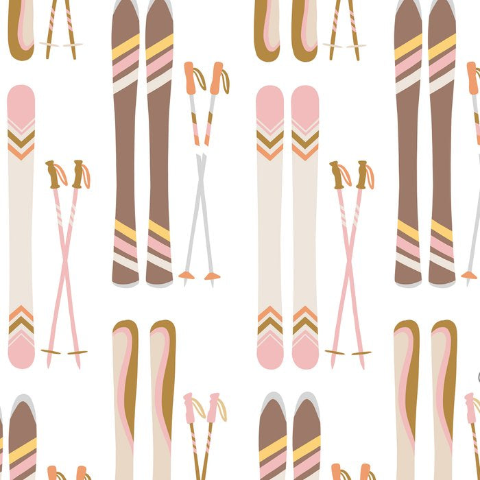 Retro Skis Illustration (Neutral Palette) Coffee Mug Gallery Image 2