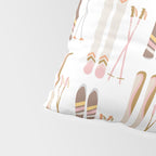 Retro Skis Illustration (Neutral Palette) Pillow Sham Gallery Image 4