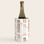 Retro Skis Illustration (Neutral Palette) Wine Chiller Gallery Image 3