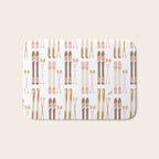 Retro Skis Illustration (Neutral Palette) Bath Mat Gallery Image 1