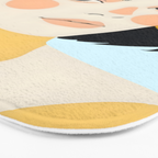 Variegated Human, Bohemian Woman Vitiligo Beauty, Self Love Positivity Mindset, Expressions Face Feelings Emotion Illustration, People Portrait Drawing Painting Bath Mat Gallery Image 3