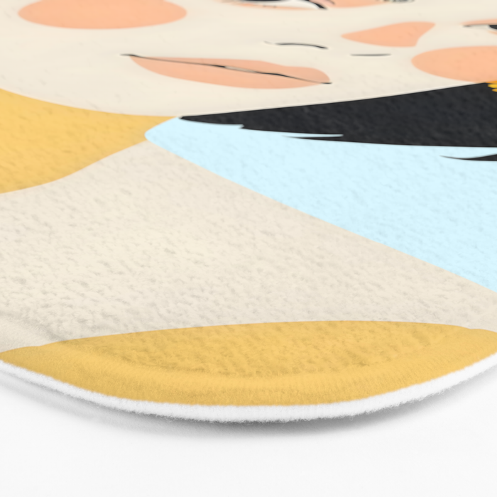Variegated Human, Bohemian Woman Vitiligo Beauty, Self Love Positivity Mindset, Expressions Face Feelings Emotion Illustration, People Portrait Drawing Painting Bath Mat Gallery Image 3