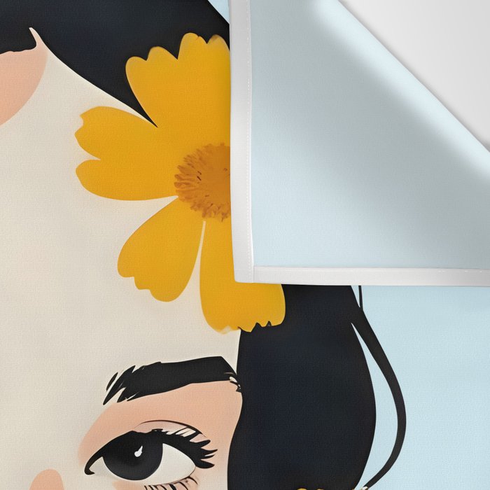 Variegated Human, Bohemian Woman Vitiligo Beauty, Self Love Positivity Mindset, Expressions Face Feelings Emotion Illustration, People Portrait Drawing Painting Wall Tapestry Gallery Image 3