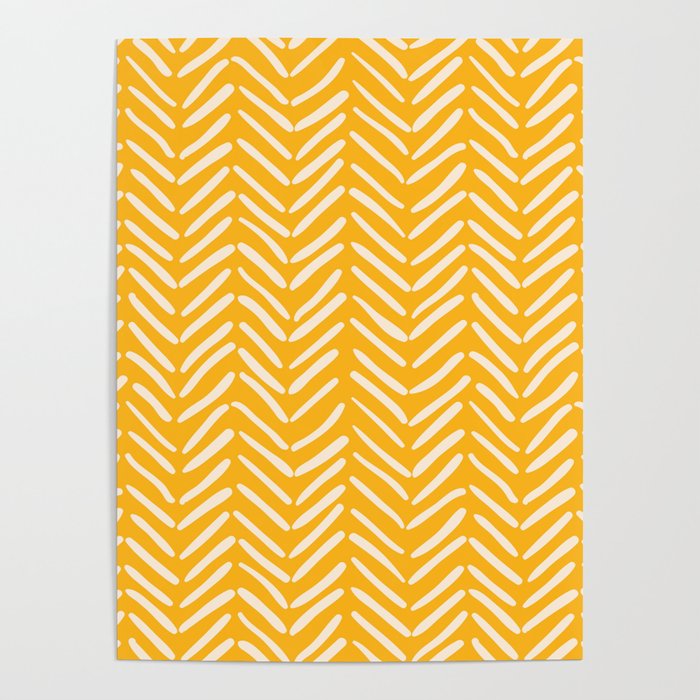 Arrow Lines Pattern in Mustard Yellow shades 1 Poster Gallery Image 4