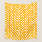 Arrow Lines Pattern in Mustard Yellow shades 1 Wall Tapestry Gallery Image 4