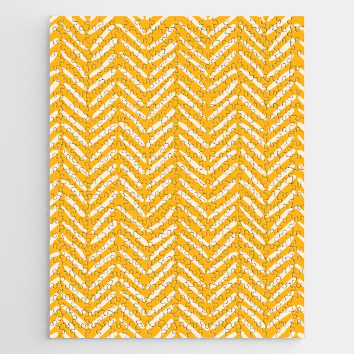 Arrow Lines Pattern in Mustard Yellow shades 1 Jigsaw Puzzle Gallery Image 1