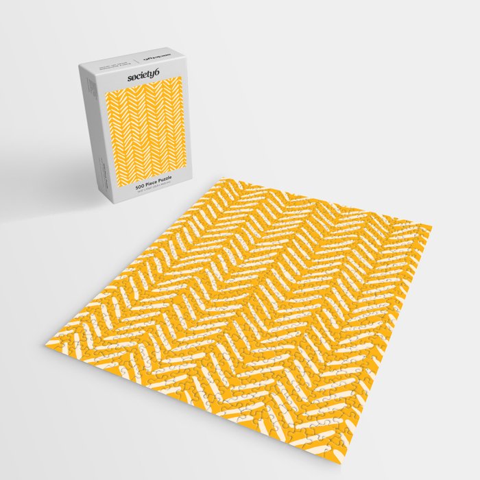 Arrow Lines Pattern in Mustard Yellow shades 1 Jigsaw Puzzle Gallery Image 2