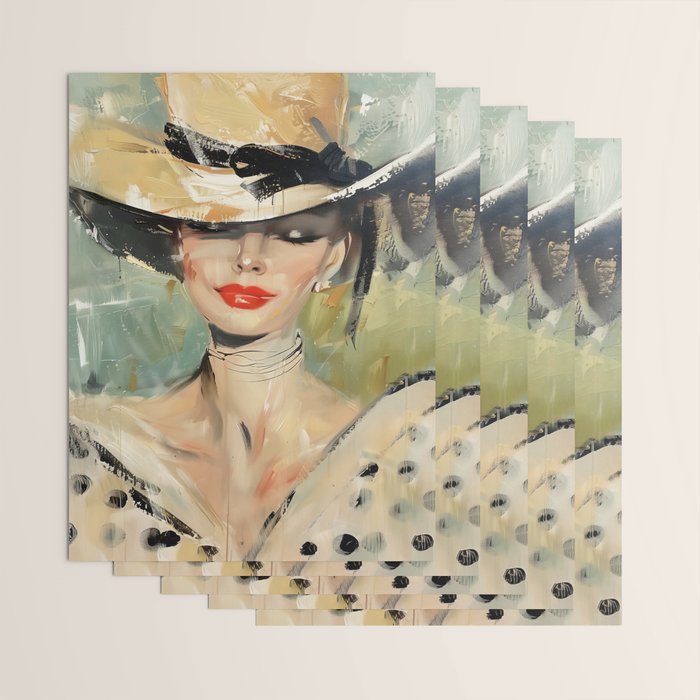 Elegant Lady in Wide Hat Wrapping Paper Gallery Image 3