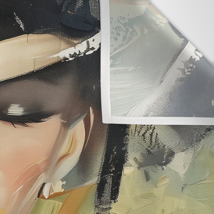 Elegant Lady in Wide Hat Wall Tapestry Gallery Image 3