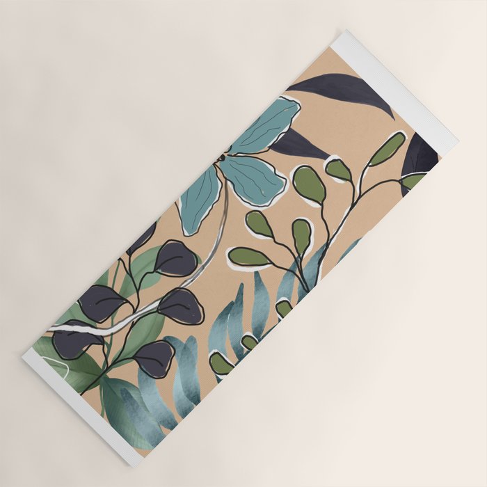Elegant Botanical Line Art 4 Yoga Mat Gallery Image 1