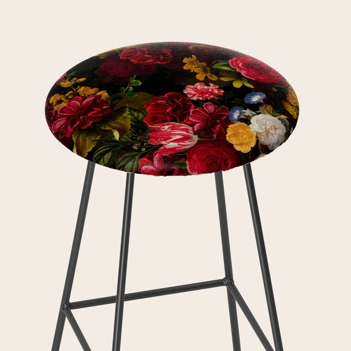 Dutch Vintage Midnight Flower Garden Stool Gallery Image 2