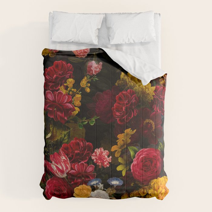 Dutch Vintage Midnight Flower Garden Comforter Gallery Image 1
