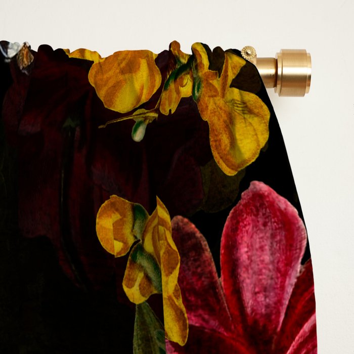 Dutch Vintage Midnight Flower Garden Window Curtain Gallery Image 2