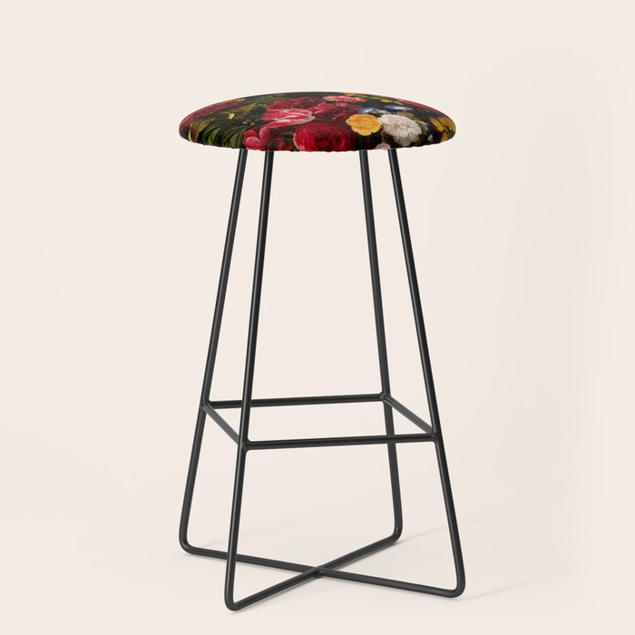 Dutch Vintage Midnight Flower Garden Stool Gallery Image 1