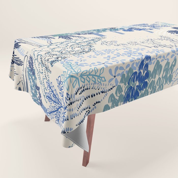 Italian landscape blue Tablecloth Gallery Image 1