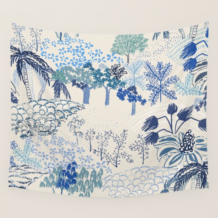 Italian landscape blue Wall Tapestry Gallery Image 4