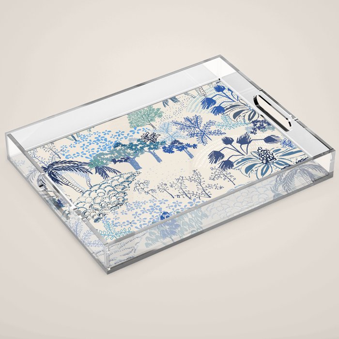 Italian landscape blue Acrylic Tray Gallery Image 1