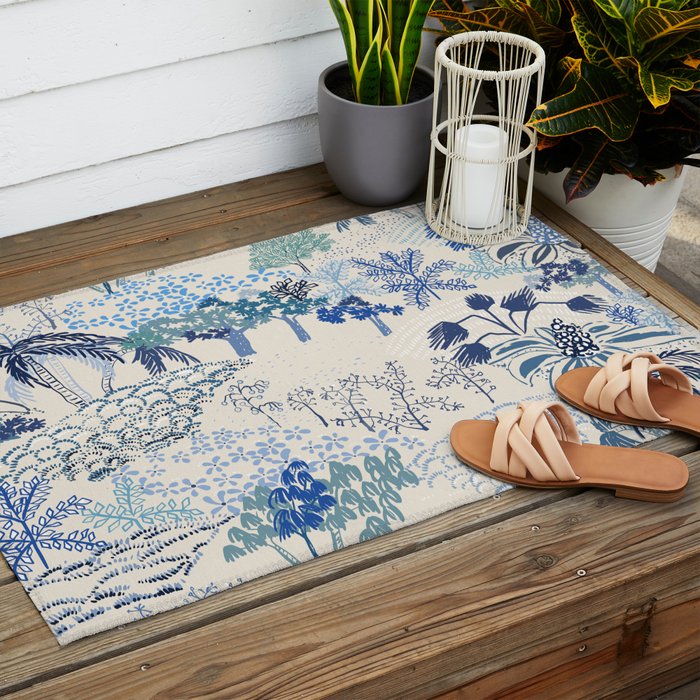 Italian landscape blue Outdoor Rug Gallery Image 2