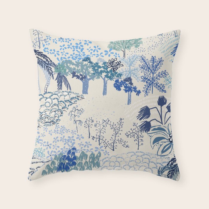 Italian landscape blue Throw Pillow Gallery Image 6