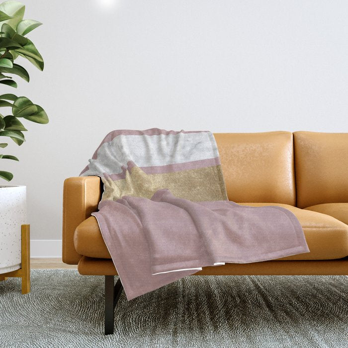 Mauve in the night marble Throw Blanket Gallery Image 1