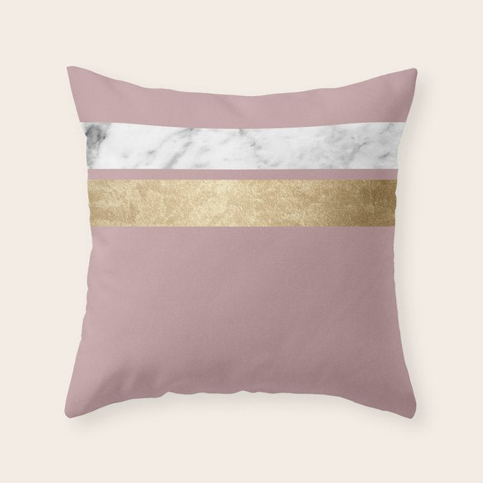 Mauve in the night marble Throw Pillow Gallery Image 6