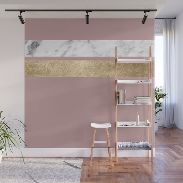 Mauve in the night marble Wall Mural Gallery Image 1