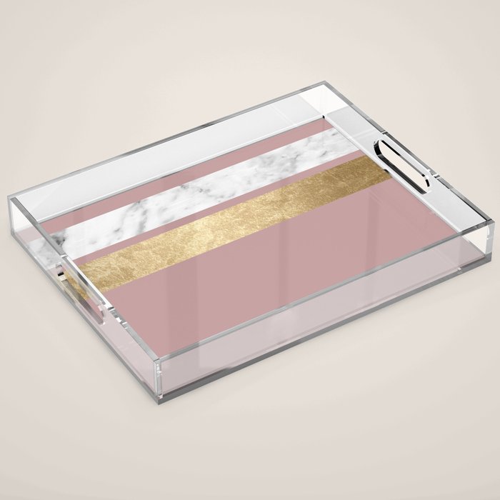 Mauve in the night marble Acrylic Tray Gallery Image 1