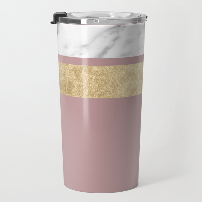 Mauve in the night marble Travel Mug Gallery Image 3