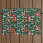 Seasons Greetings - Camping Christmas Outdoor Rug Gallery Image 1