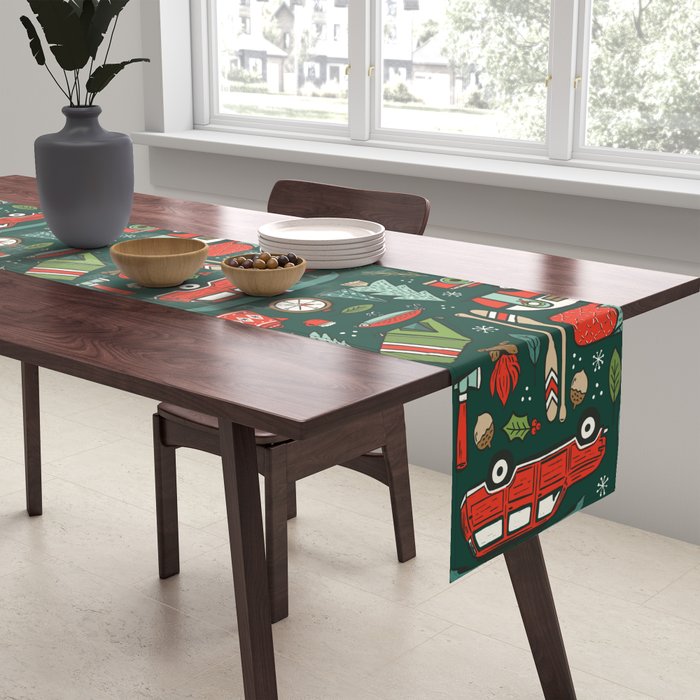Seasons Greetings - Camping Christmas Table Runner Gallery Image 2