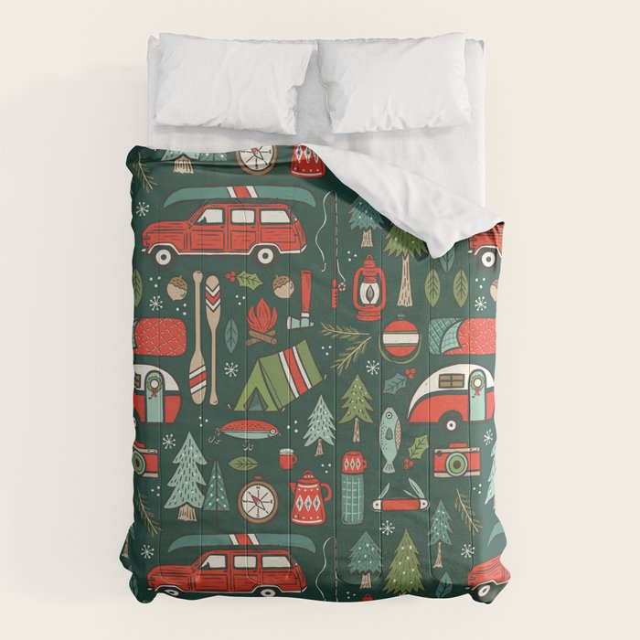 Seasons Greetings - Camping Christmas Comforter Gallery Image 6
