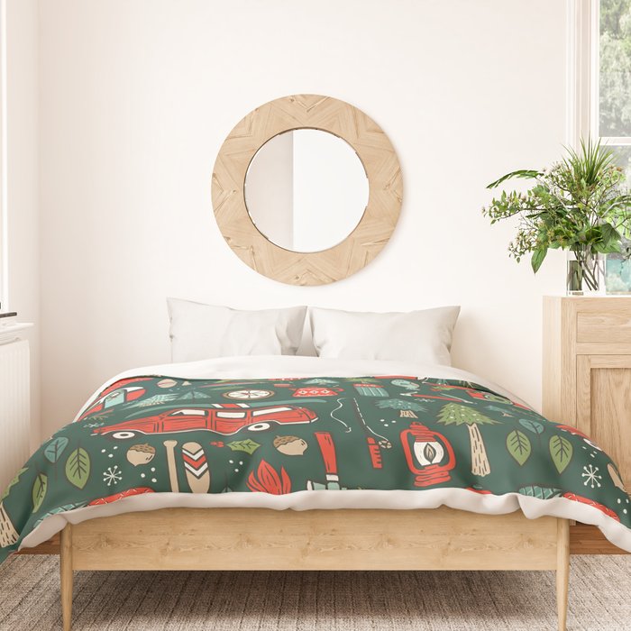 Seasons Greetings - Camping Christmas Duvet Cover Gallery Image 3