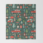 Seasons Greetings - Camping Christmas Throw Blanket Gallery Image 2