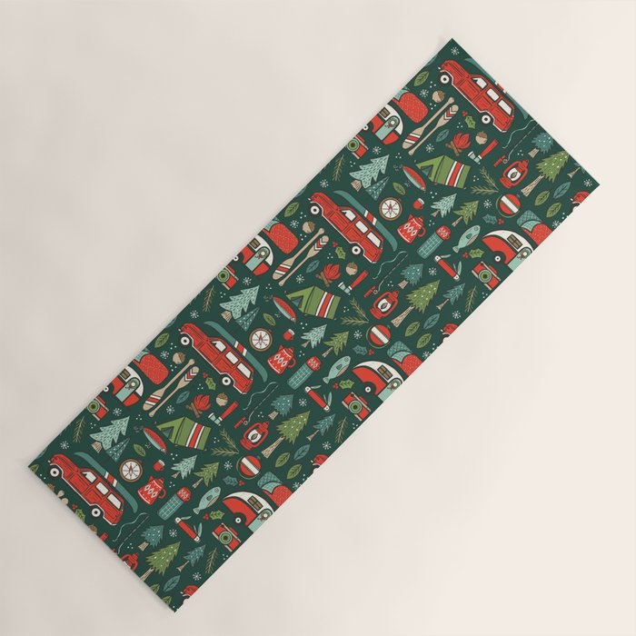 Seasons Greetings - Camping Christmas Yoga Mat Gallery Image 1