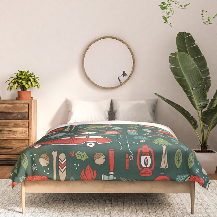 Seasons Greetings - Camping Christmas Comforter Gallery Image 3