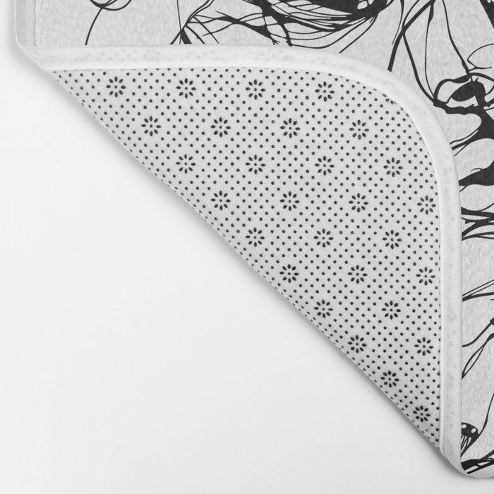 The Edge Of Grace Expressive Line Art Portrait Bath Mat Gallery Image 2