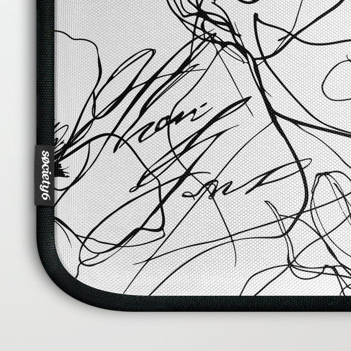 The Edge Of Grace Expressive Line Art Portrait Laptop Sleeve Gallery Image 3