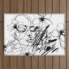 The Edge Of Grace Expressive Line Art Portrait Outdoor Rug Gallery Image 1
