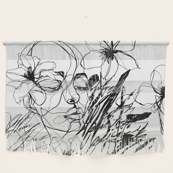 The Edge Of Grace Expressive Line Art Portrait Wall Hanging Gallery Image 1