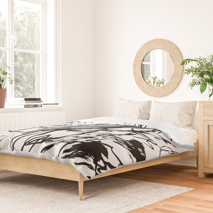 The Edge Of Grace Expressive Line Art Portrait Duvet Cover Gallery Image 2
