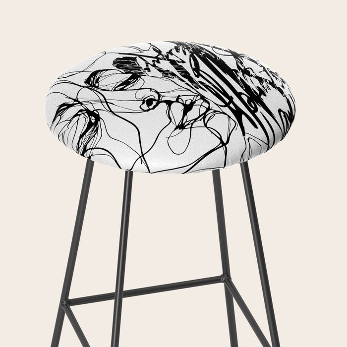 The Edge Of Grace Expressive Line Art Portrait Stool Gallery Image 2