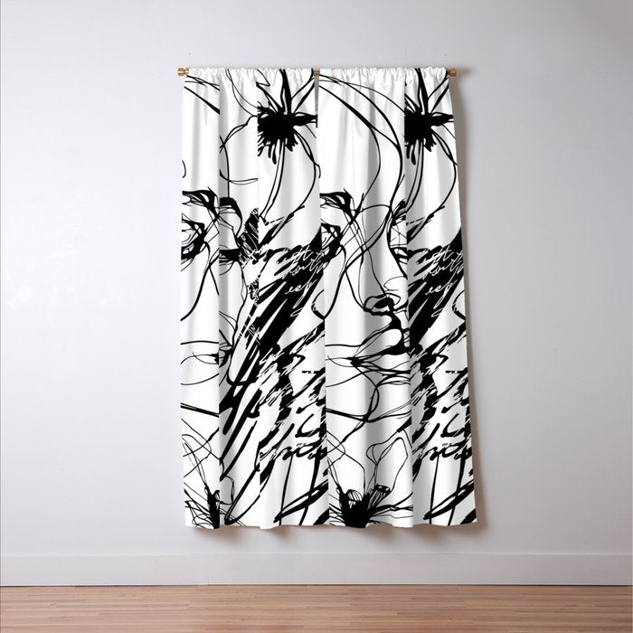 The Edge Of Grace Expressive Line Art Portrait Window Curtain Gallery Image 3