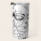 The Edge Of Grace Expressive Line Art Portrait Travel Mug Gallery Image 3