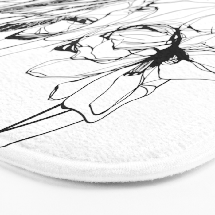 The Edge Of Grace Expressive Line Art Portrait Bath Mat Gallery Image 3