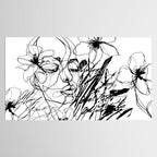 The Edge Of Grace Expressive Line Art Portrait Tablecloth Gallery Image 2