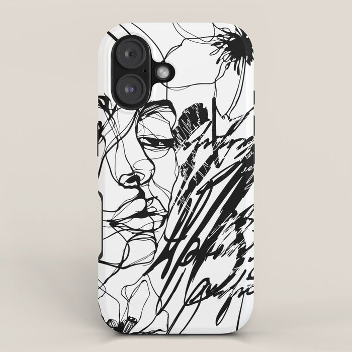 The Edge Of Grace Expressive Line Art Portrait iPhone Case Gallery Image 1