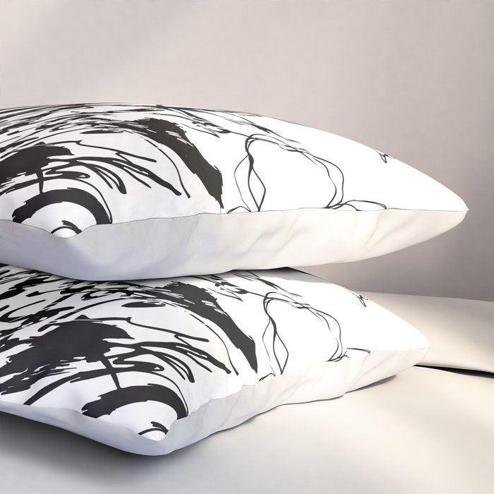 The Edge Of Grace Expressive Line Art Portrait Pillow Sham Gallery Image 3