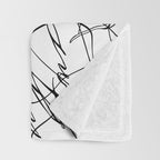 The Edge Of Grace Expressive Line Art Portrait Throw Blanket Gallery Image 3