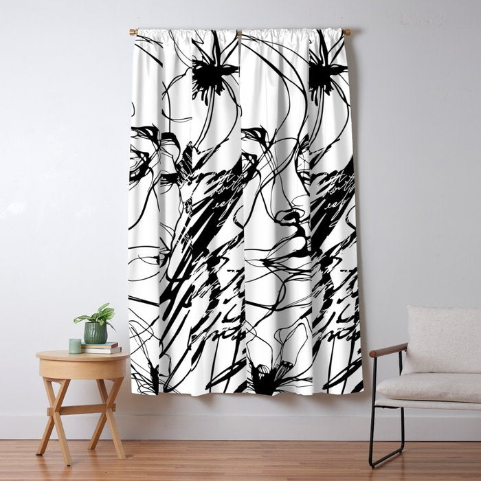 The Edge Of Grace Expressive Line Art Portrait Window Curtain Gallery Image 5